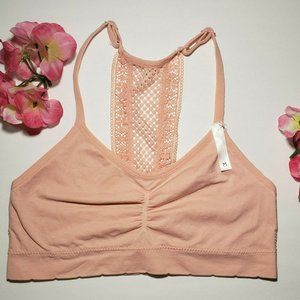 NWT Laura Ashley Pink Lace Seamless Bra 34-36B